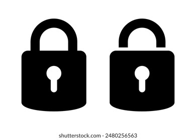 Padlock with keyhole icon, security icon.