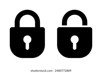 Padlock with keyhole icon, security icon.