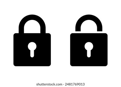 Padlock with keyhole icon, security icon.