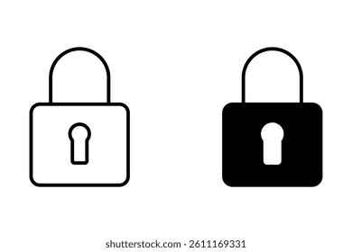 Padlock with keyhole icon, security icon.