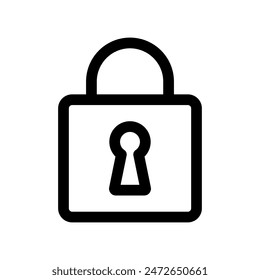 Candado con icono de ojo de llave, icono de línea de seguridad.