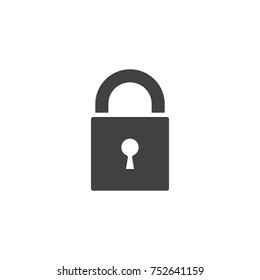 Padlock with keyhole icon vector, filled flat sign, solid pictogram isolated on white. Lock password symbol, logo illustration.