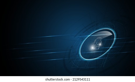 Padlock with a keyhole on abstract technology background. Protection data security concept. Security cyber digital. Protection system innovation concept. Padlock design vector illustration.
