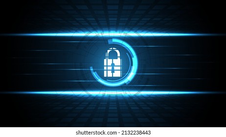 Padlock Security Cyber-Konzept Abstrakte Technologie Hintergrund schützt Systeminnovation Vektorgrafik