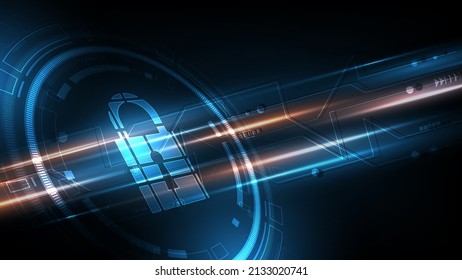 Padlock Security concepto digital Resumen tecnología de fondo proteger el sistema innovación ilustración vectorial