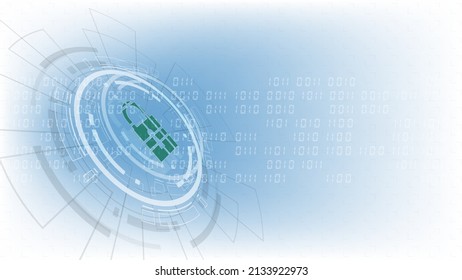 Padlock with a keyhole on abstract technology background. Protection data security concept. Security cyber digital. Protection system innovation concept. Padlock design vector illustration.
