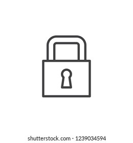 Padlock with keyhole outline icon. linear style sign for mobile concept and web design. Close Lock simple line vector icon. Symbol, logo illustration. Pixel perfect vector graphics