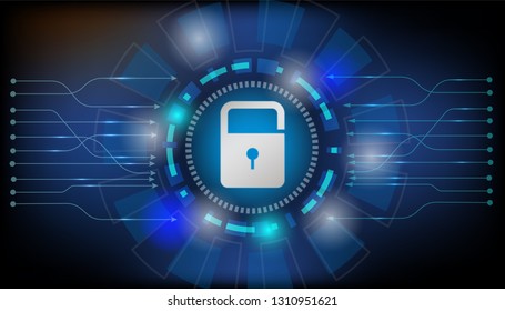 Padlock With Keyhole.Internet security online concept Computer data defense. Global network security. Abstract digital business background