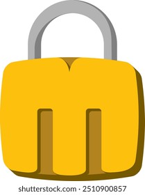 Padlock Letter Alphabet Vector Element