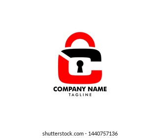 Padlock Letter LC Logo Template