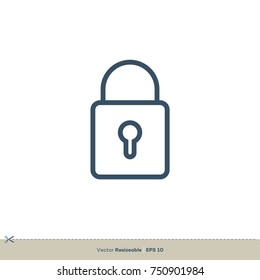Padlock Line art Icon Vector Logo Template Illustration Design. Vector EPS 10.