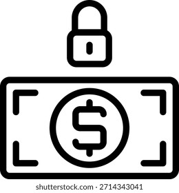 Vector de ilustración de icono de línea de candado
