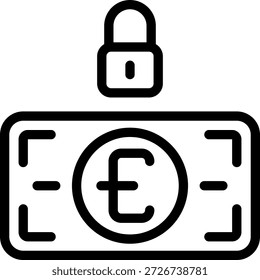 ícone de linha de cadeado vetor de ilustração