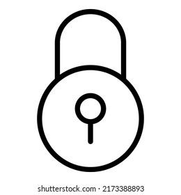 Padlock line icon isolated on a white background