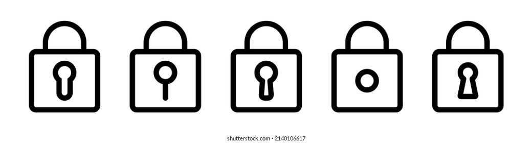 Padlock line icon. Padlock with keyhole, security line icon.