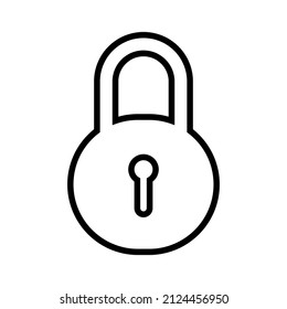 Padlock line icon. Lock black icon.  Security symbol. Vector illustration isolated on white background. EPS 10