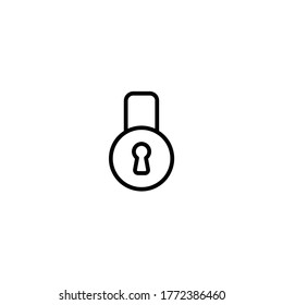 padlock line icon on white background