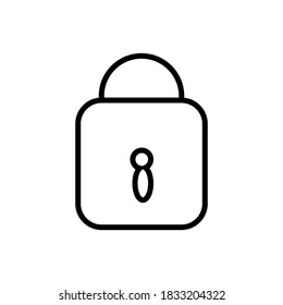 Padlock line icon, outline vector sign, linear style pictogram isolated on white. Closed lock symbol, logo illustration. Editable stroke
