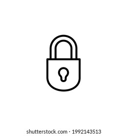 Padlock line icon.  Security, protection icon symbol vector illustration