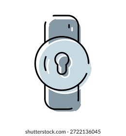 Padlock line icon symbolizing digital security and privacy, showing protection, restricted access and encrypted data with a keyhole for secure login and authorization