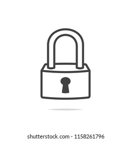 Padlock line icon vector