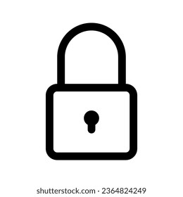 Padlock line icon. Vector graphics
