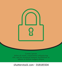 Padlock line icon, vector illustration