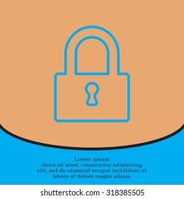 Padlock line icon, vector illustration