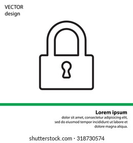 Padlock line icon, vector illustration