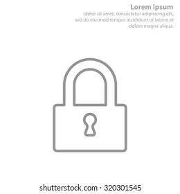 Padlock line icon, vector illustration