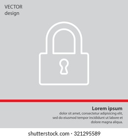 Padlock line icon, vector illustration