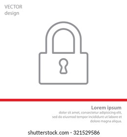 Padlock line icon, vector illustration