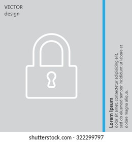 Padlock line icon, vector illustration