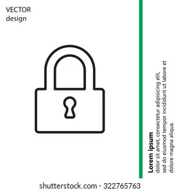 Padlock line icon, vector illustration