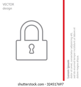 Padlock line icon, vector illustration