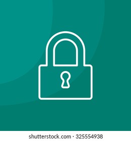 Padlock line icon, vector illustration