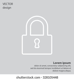 Padlock line icon, vector illustration