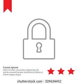 Padlock line icon, vector illustration