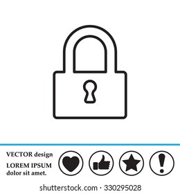 Padlock line icon, vector illustration