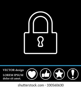 Padlock line icon, vector illustration