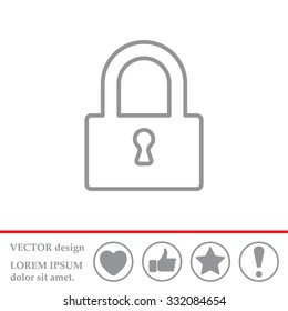Padlock line icon, vector illustration