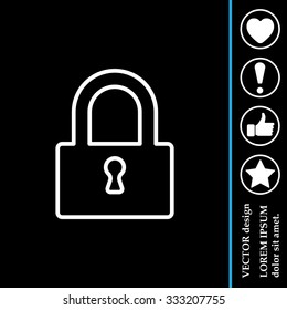 Padlock line icon, vector illustration