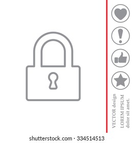 Padlock line icon, vector illustration