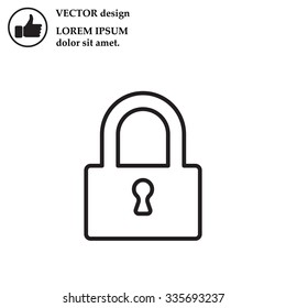 Padlock line icon, vector illustration