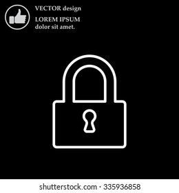 Padlock line icon, vector illustration