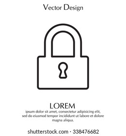 Padlock line icon, vector illustration