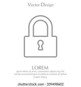 Padlock line icon, vector illustration