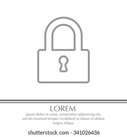 Padlock line icon, vector illustration