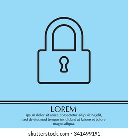 Padlock line icon, vector illustration