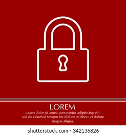 Padlock line icon, vector illustration